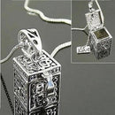Metal Urn Cremation Pendant Necklace Ash Holder Mini Keepsake Jewelry Silve BX