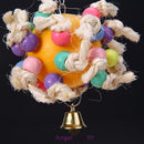 Bird Parrot Cage Hanging Swing Chew Toys Cockatiel Budgie Colorful Ball Perches