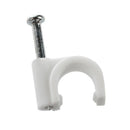 100 Pcs 8mm Dia round Cable Wire Fastener Circle Clips with Metal Nail J3B6