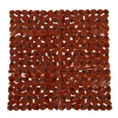 Pebble Non-Slip Suction Bath Mat - Square Mat for Shower or Tub, Amber