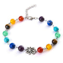 Women Bohemia Colorful Beads Bracelet Energy Yoga Lotus Pendant AnkletJC3C