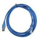 3meters USB 2.0 High Speed Cable Long Printer Lead A to B Blue Shielded