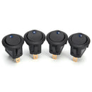 4pcs Round Rocker Switch 12V with LED light dot car auto rv boat toggle New 3C