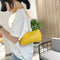 Women Casual Handbag Portable Female Solid PU Totes Shoulder Bag (Yellow)