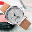 Women Casual Quartz Minimal Leather Round Dial Analog Watch (Light Brown) A