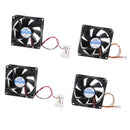 4pieces 12V 3Pin 80mm Mini 8cm Fan Silent Computer Cooler Cooling Fan PC