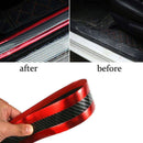 2x 2.5M*5cm Car Door Sill Scuff Pedal Protector Strips Red Sides Carbon Fiber