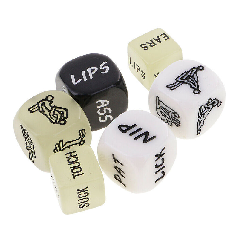 6 Pieces Funny and Romantic Role Playing Dice Game Set,Novelty Gift for