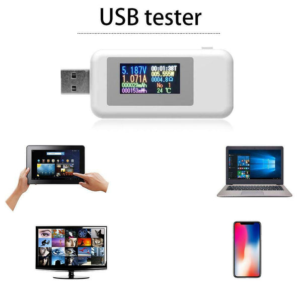 10 in 1 Digital DC USB Tester Current Voltage Charger Voltmeter (White) A#S