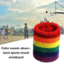 1x Rainbow Color Breathable Bracers Bracelet Badminton Running Fitness A3H3