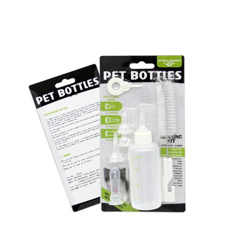 60ML Pet Dog Cat Milk Feeder with Cleaning Brush Newborn Cat Milk FeederSEAU