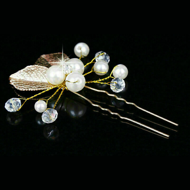 4PC Wedding Bridal Flower Rhinestone Crystal Hair Bridesmaid Clips