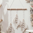 Bohemian Leaves Tassel Macrame Woven Wall Hanging Tapestry Home Art Decors