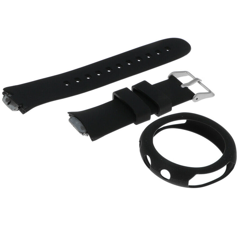 Silicone Wrist Strap Band +Protector Case Cover for ASUS ZenWatch 3  black