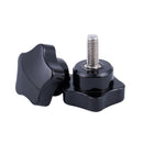 M6 x 15mm Male Thread Screw Star Head Locking Screw Handle Black 2 Pcs D3K2