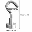 Magnetic Hooks Heavy Duty Neodymium Hanging Mighty Magnetic Hooks D16 (10 P