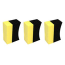 3pcs U Shape Car Tire Waxing Polishing Compound Washing Sponge Cleaning Pad