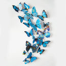 12pcs PVC Butterfly Wall Stickers Wedding Party Butterflies Decoration Blue