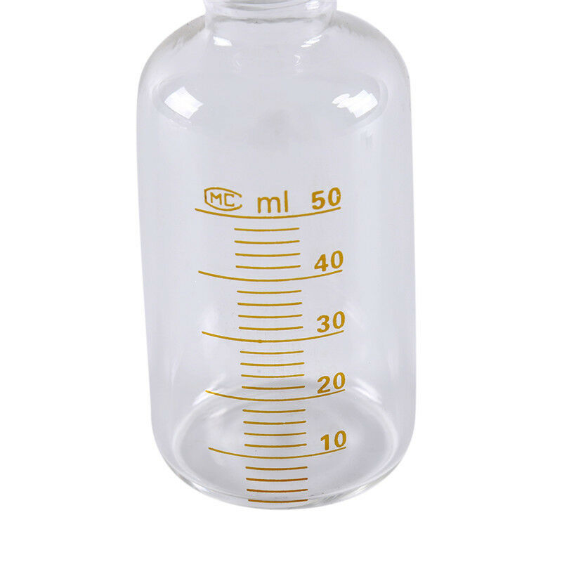 1pcs 50ml Scale lab glass vials bottles clear containers with black screw cap0K