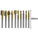 Carpenter Rotary Burr Router Bits Files Wood Cutter Milling Carving Tool Set 10x