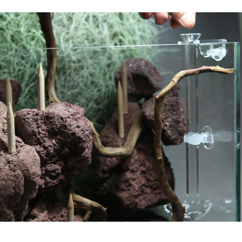 2x Aquarium Acrylic Shrimp Feeding Bowl Water Food Dish and Tube 27cm Length