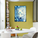 5D DIY Diamond Painting White Fur Wolf Full Round Drill Cross Stitch Kit