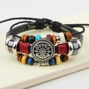 Boho Handmade Weave Bracelet Multi-layer Beads Leather Charm Bangle Jewelry A