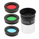 1.25" 8mm Plossl PL Eyepiece + Lens Filter Set For Astronomical Telescope