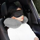 Inflatable Neck Pillow Support U Shaped Travel Pillow for Car Auto (Grey) A