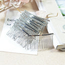 10 Pieces DIY Blank Metal Hair Clips Side Comb 20 Teeth Bridal Accessories