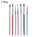 7pcs Salon Nail Brush Set Carving For Acrylic UV Gel Drawing DIY Liner Art Pen