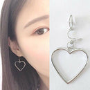 Japanese Harajuku hollow earrings geometric shape heart-shaped earrings sil N8X1