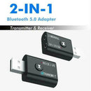 USB Bluetooth 5.0 Audio Transmitter Receiver Adapter 3.5mm for TV PC Car AUX HOT