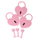 3 Pcs Mini Metal Heart Shape Padlock Lock with Key for Jewelry Diary Door