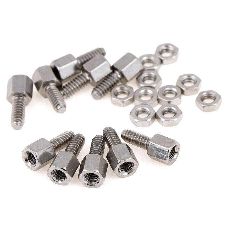 10Sets 5+7mm Header Plate Bracket Stud Bolt & Nut Nuts Screw D-Sub VGA seria Kw