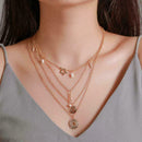 Boho Women Multi-layer Pentagram Cross Pendant Pattern Jewelry Necklace Cho I9B7