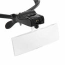 LED Head Light Magnifier Headband Headset Magnifying Glass Loupe 5 x Len HVK