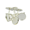 6Pcs Metal Cufflink Blanks,Cabochon Cufflink Buttons Base Tray Pendant Frame