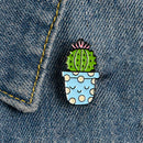 Cartoon Cute Potted Plant Brooch Badge Unisex Shirt Enamel Pins (Style 7)