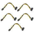 5pcs 15pin SATA Power to 6pin PCI-e PCI Express Adapter Cable for Video Car