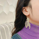 Elegant Good Luck Koi Fish Hollow Earrings Hook Drop Dangle Women Jewelry Gifts