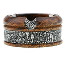 Leopard Print Creative Solid Wooden Ashtrays Round Thailand Style Ashtrays