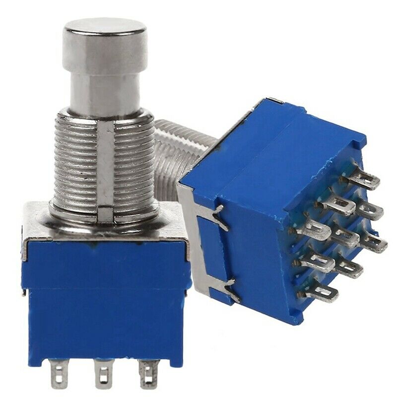 2Pcs Guitar Effect Switches 9-Pin 3Pdt Guitar Effects Pedal Box Stomp Foot