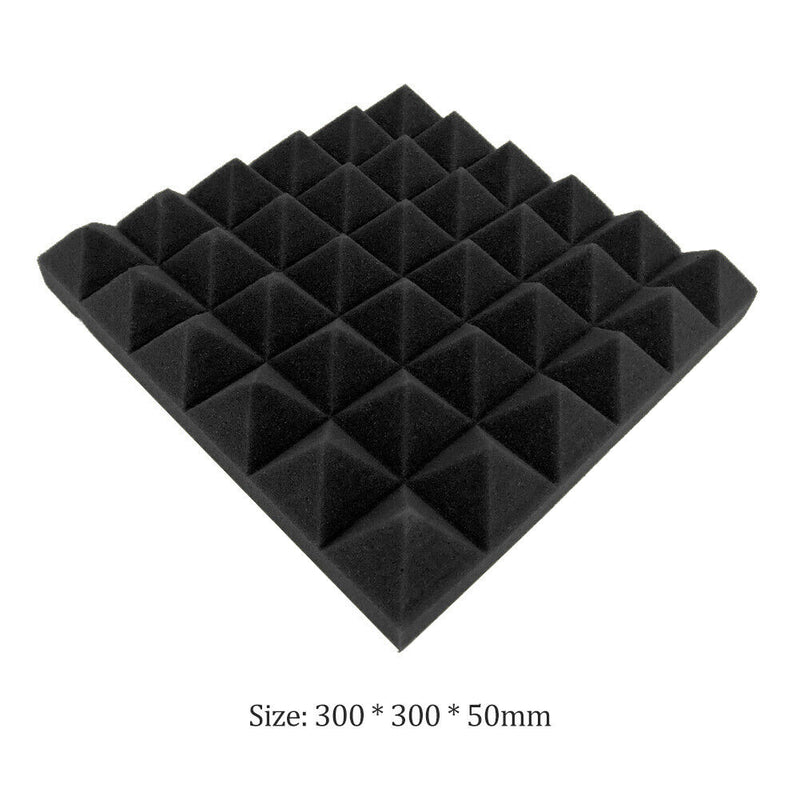 10pcs Soundproofing Foam Pads Studio Room Sound Treatment Foam (Black) A