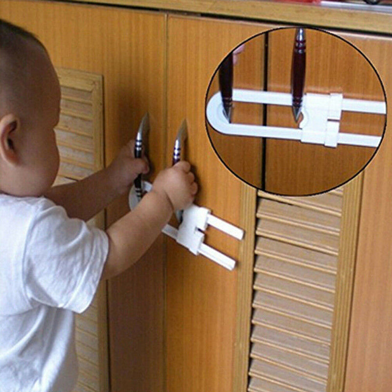 1* Child Baby U Shape Locks Kid Toddler Safety Cabinet Door Drawer Protect Lock