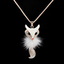 Women Sweater Necklace Diamond Long Chain Owl Fox Pendant. AU Kit Z9J4