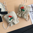 Straw Bag Ladies Beach Bag Personality Messenger Bag Drawstring Cherry Lady W6E6