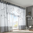 Liftable Floral Short Roman Curtain Drape Window Sheer Voile 60x120cm Grey
