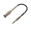 3P XLR Male Jack to 1/4" 6.35mm Female Plug Stereo Microphone Cable Adapter