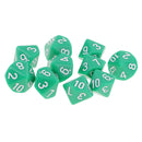 20 Pieces Acrylic Blue Green Multi-sided Dices D10 Die for Party Casino Pub